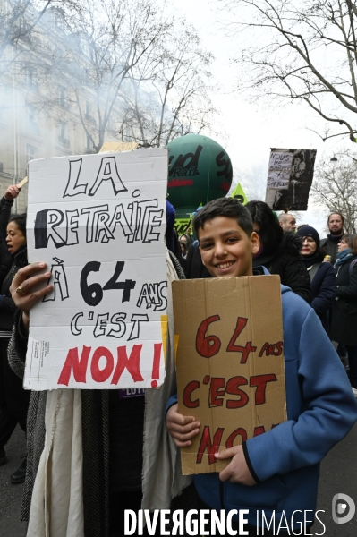 LA MANIFESTATION CONTRE LA REFORME DES RETRAITES, Paris. 10e journée de mobilisation le 28/03/2023