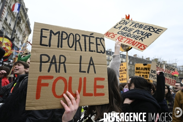 LA MANIFESTATION CONTRE LA REFORME DES RETRAITES, Paris. 10e journée de mobilisation le 28/03/2023