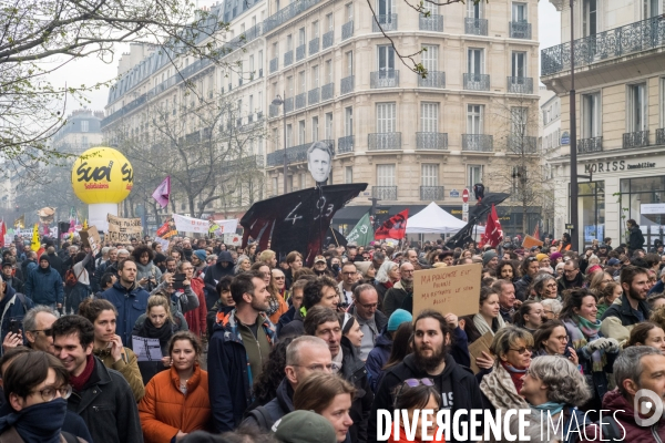 Manifestation contre la réforme des retraites à Paris le mardi 28 mars 2023