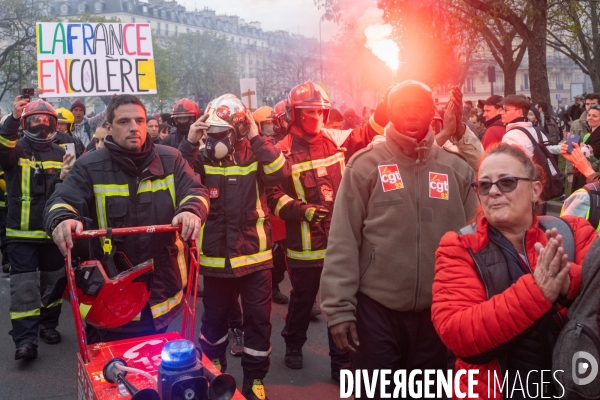 Manifestation contre la réforme des retraites à Paris le mardi 28 mars 2023