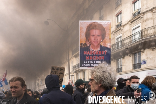 Manifestation contre la réforme des retraites à Paris le mardi 28 mars 2023