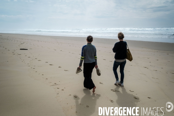 Promenade sur une plage landaise