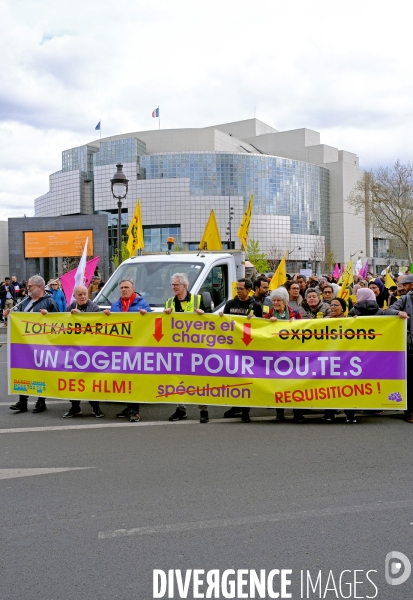 Manifestation contre la loi Kasbarian-Bergé et la fin de la tréve hivernale