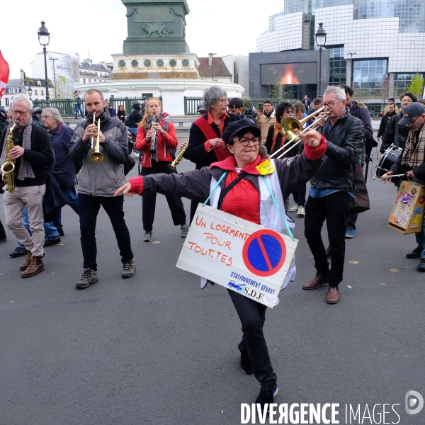 Manifestation contre la loi Kasbarian-Bergé et la fin de la tréve hivernale