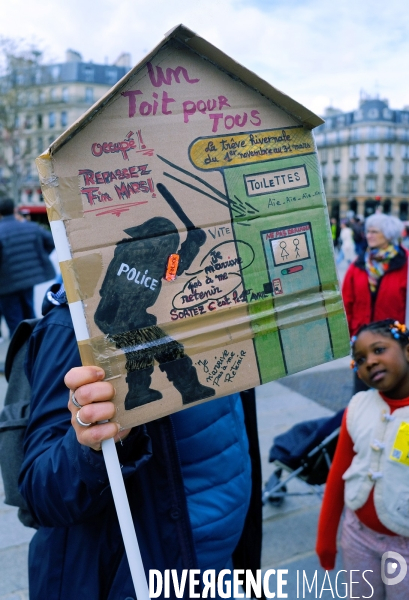 Manifestation contre la loi Kasbarian-Bergé et la fin de la tréve hivernale