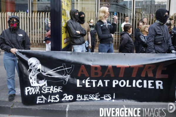 Rassemblement devant toutes les préfectures de France à l appel des Soulèvements de la terre contre la violence à Sainte-soline