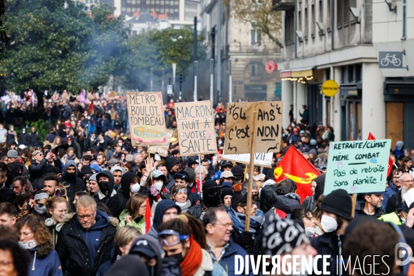 Onzième journée de mobilisation contre la réforme des retraites à Nantes