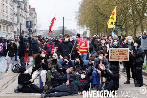 Onzième journée de mobilisation contre la réforme des retraites à Nantes