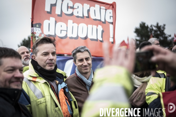 Sophie Binet, piquet de grève devant Storengy