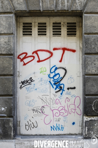 Tags et graffitis pendant les manifestations contre la réforme des retraites.