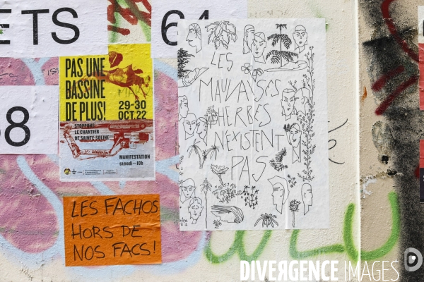 Tags et graffitis pendant les manifestations contre la réforme des retraites.