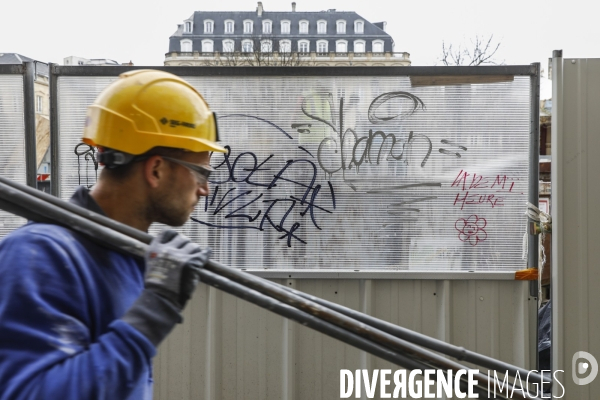 Tags et graffitis pendant les manifestations contre la réforme des retraites.