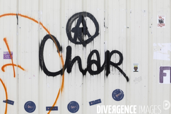 Tags et graffitis pendant les manifestations contre la réforme des retraites.