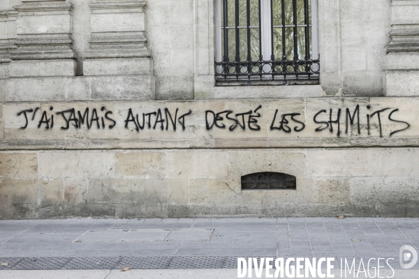 Tags et graffitis pendant les manifestations contre la réforme des retraites.