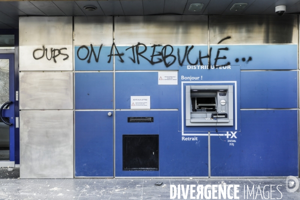 Tags et graffitis pendant les manifestations contre la réforme des retraites.