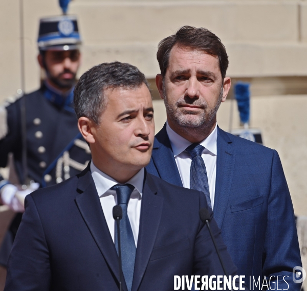 Passation de pouvoir entre Christophe Castaner et Gérald Darmanin