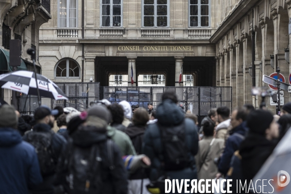 Conseil constitutionnel le jour de la décision sur la réforme des retraites.