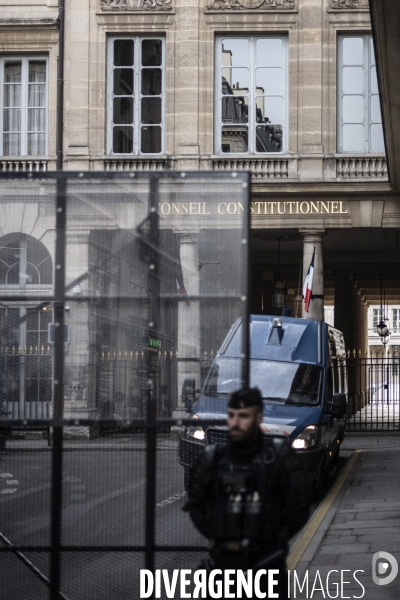 Conseil constitutionnel le jour de la décision sur la réforme des retraites.