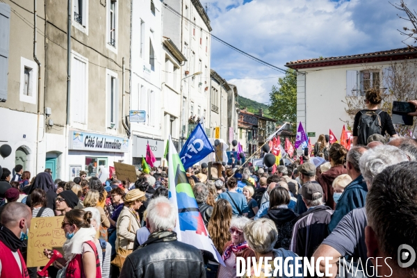 Ganges - Protestation contre la visite d E.Macron