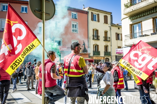 Ganges - Protestation contre la visite d E.Macron