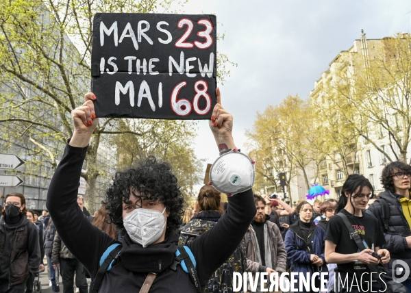 MANIFESTATION CONTRE LA REFORME DES RETRAITES, Paris. 11e journée de mobilisation, le 6/04/2023