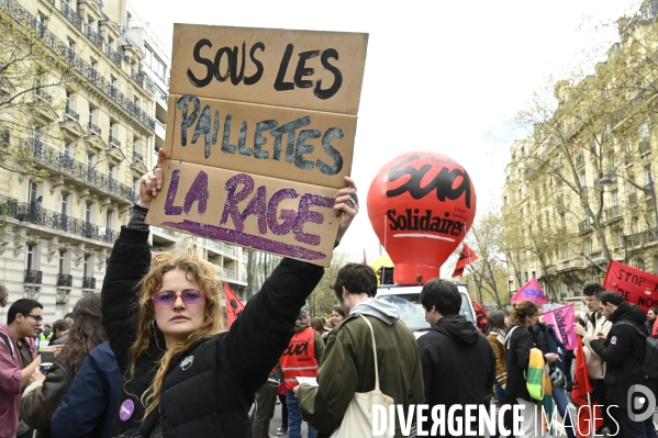 MANIFESTATION CONTRE LA REFORME DES RETRAITES, Paris. 11e journée de mobilisation, le 6/04/2023