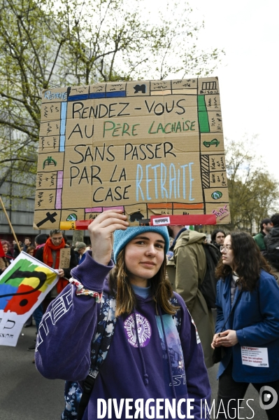 MANIFESTATION CONTRE LA REFORME DES RETRAITES, Paris. 11e journée de mobilisation, le 6/04/2023