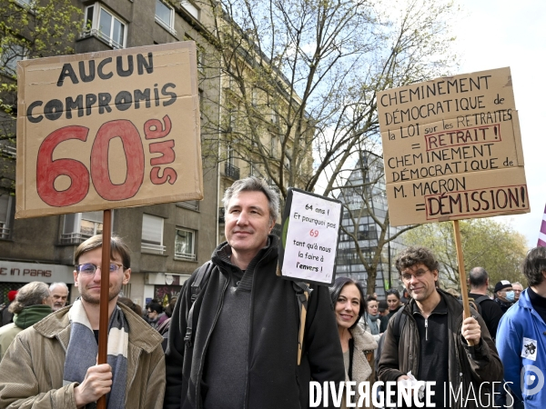 MANIFESTATION CONTRE LA REFORME DES RETRAITES, Paris. 11e journée de mobilisation, le 6/04/2023