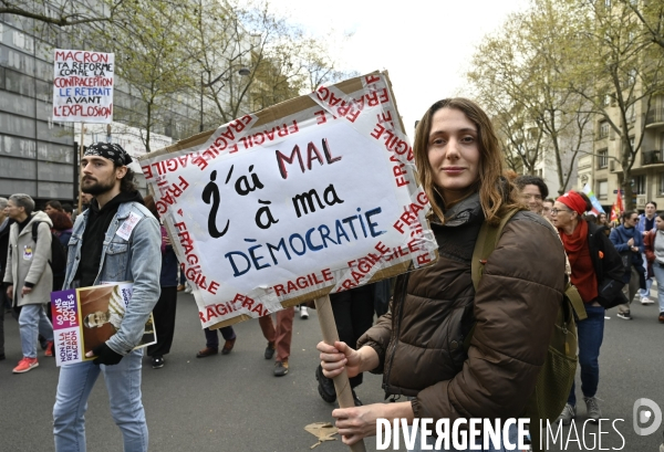 MANIFESTATION CONTRE LA REFORME DES RETRAITES, Paris. 11e journée de mobilisation, le 6/04/2023