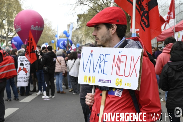 MANIFESTATION CONTRE LA REFORME DES RETRAITES, Paris. 11e journée de mobilisation, le 6/04/2023