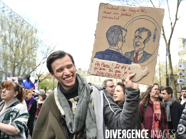 MANIFESTATION CONTRE LA REFORME DES RETRAITES, Paris. 11e journée de mobilisation, le 6/04/2023