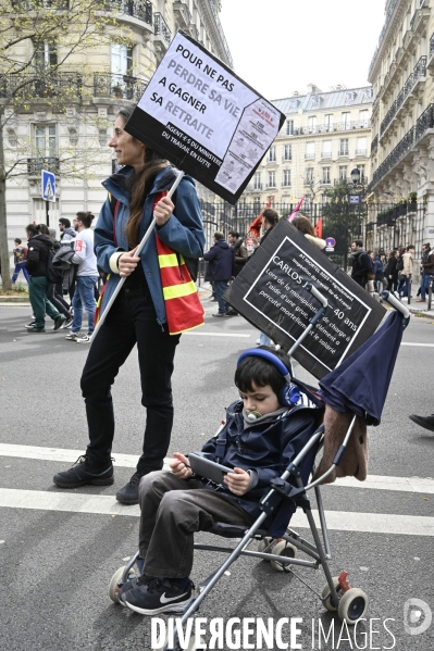 MANIFESTATION CONTRE LA REFORME DES RETRAITES, Paris. 11e journée de mobilisation, le 6/04/2023