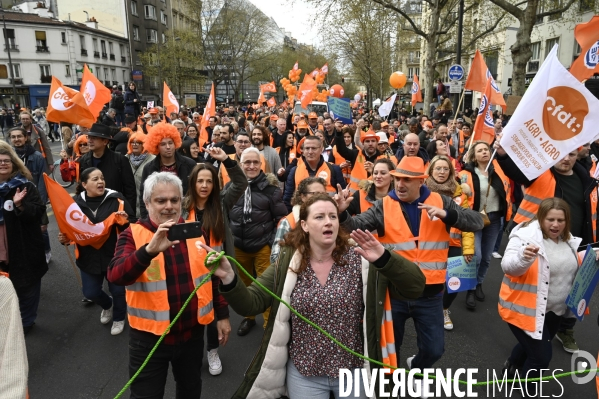 MANIFESTATION CONTRE LA REFORME DES RETRAITES, Paris. 11e journée de mobilisation, le 6/04/2023