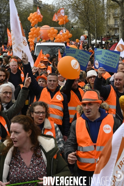 MANIFESTATION CONTRE LA REFORME DES RETRAITES, Paris. 11e journée de mobilisation, le 6/04/2023