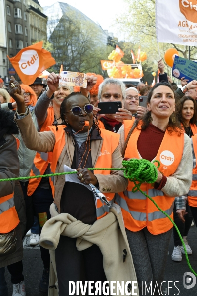 MANIFESTATION CONTRE LA REFORME DES RETRAITES, Paris. 11e journée de mobilisation, le 6/04/2023