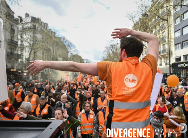 MANIFESTATION CONTRE LA REFORME DES RETRAITES, Paris. 11e journée de mobilisation, le 6/04/2023