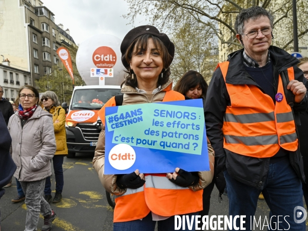 MANIFESTATION CONTRE LA REFORME DES RETRAITES, Paris. 11e journée de mobilisation, le 6/04/2023