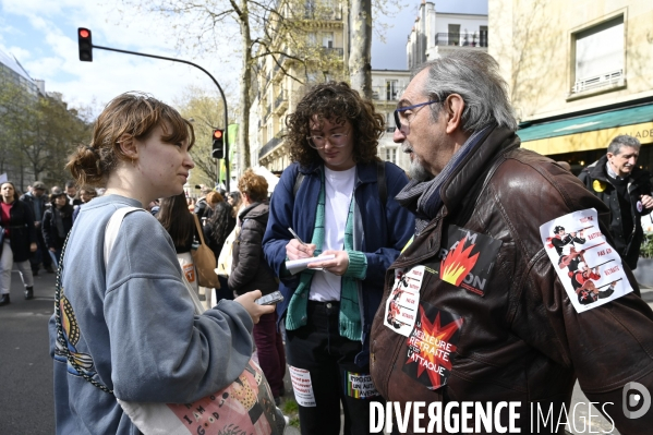 MANIFESTATION CONTRE LA REFORME DES RETRAITES, Paris. 11e journée de mobilisation, le 6/04/2023