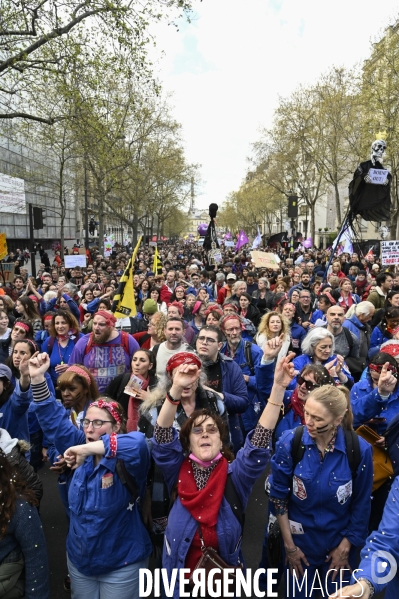 MANIFESTATION CONTRE LA REFORME DES RETRAITES, Paris. 11e journée de mobilisation, le 6/04/2023