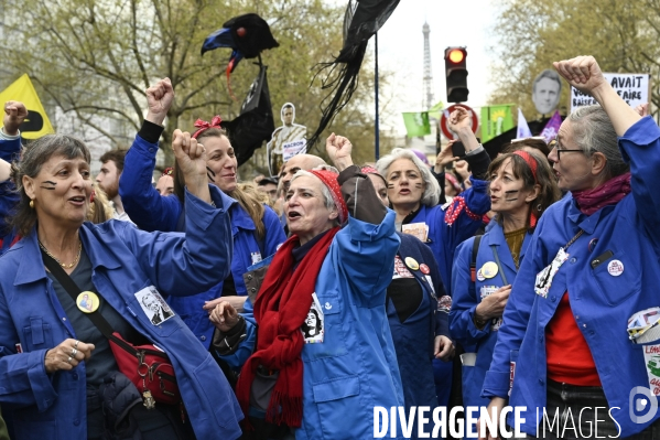 MANIFESTATION CONTRE LA REFORME DES RETRAITES, Paris. 11e journée de mobilisation, le 6/04/2023