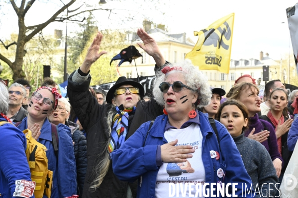 MANIFESTATION CONTRE LA REFORME DES RETRAITES, Paris. 11e journée de mobilisation, le 6/04/2023