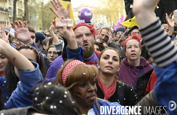 MANIFESTATION CONTRE LA REFORME DES RETRAITES, Paris. 11e journée de mobilisation, le 6/04/2023