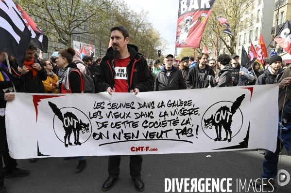 MANIFESTATION CONTRE LA REFORME DES RETRAITES, Paris. 11e journée de mobilisation, le 6/04/2023