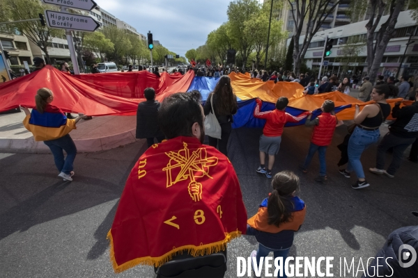 Mobilisation commémorative du génocide arménien de 1915, à Marseille.