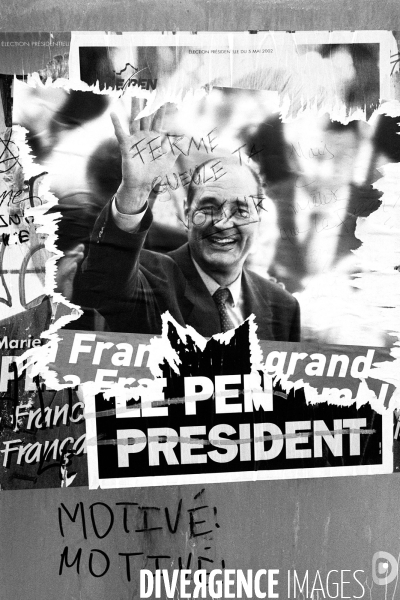 Rétro Jean-Marie LE PEN 2002-2007 -noir et blanc