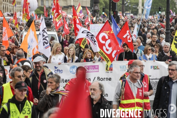 Manifestation du 1er mai et contre la Réforme des Retraites.