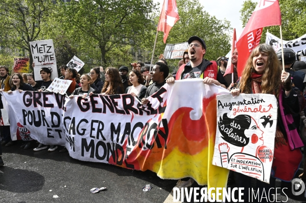 Manifestation du 1er mai 2023 et contre la réforme des retraites, Paris.