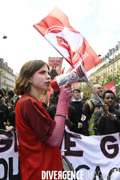 Manifestation du 1er mai 2023 et contre la réforme des retraites, Paris.