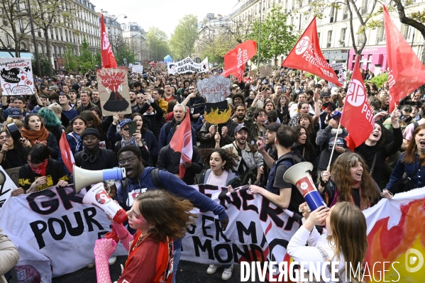 Manifestation du 1er mai 2023 et contre la réforme des retraites, Paris.