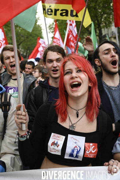 Manifestation du 1er mai 2023 et contre la réforme des retraites, Paris.